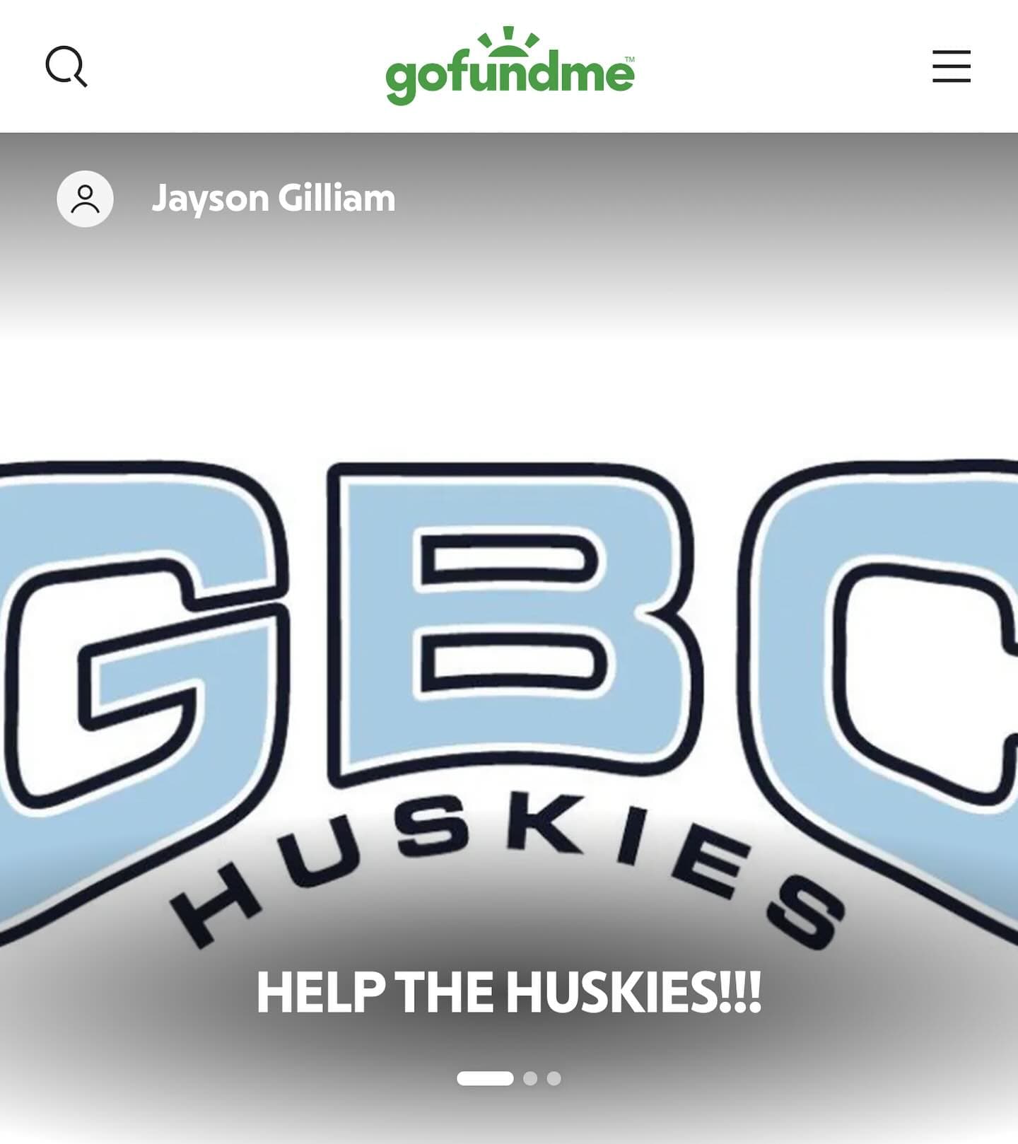 GBC Huskies GoFundMe support graphic from Instagram